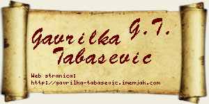 Gavrilka Tabašević vizit kartica
